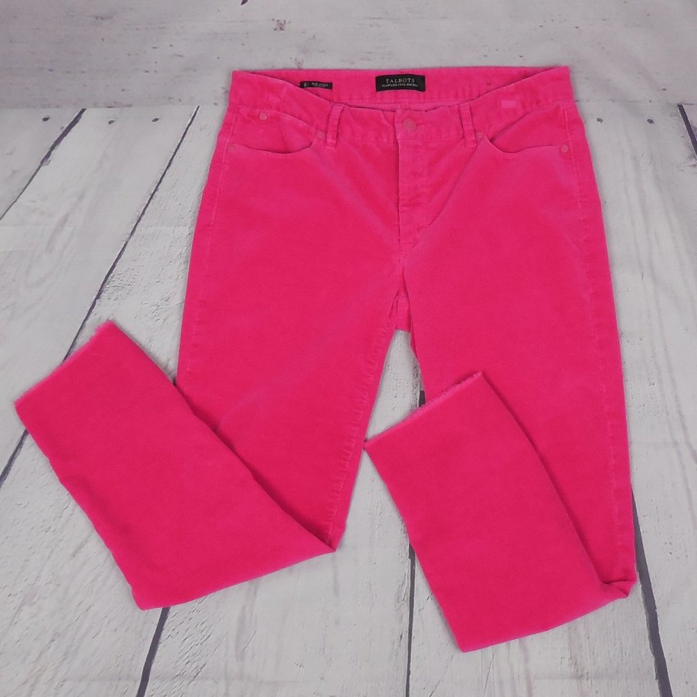 Talbots Flawless 5 Pocket Slim Ankle Crop Fray Hem